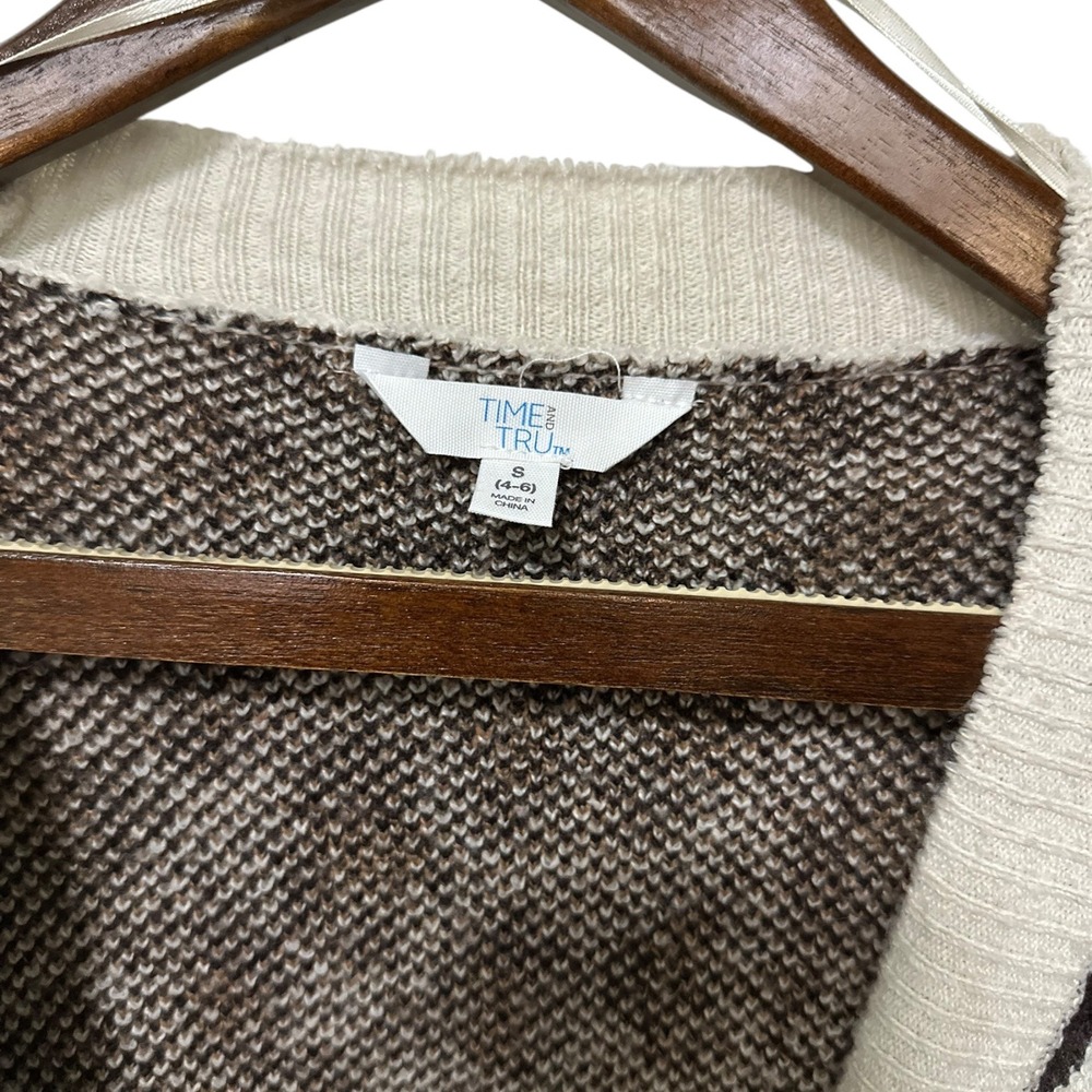 Time and Tru Leopard Print Cardigan Duster Sweater‎ Knit Belted S